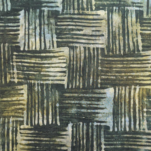 Elements II Collection 01943-44 Batiks by Benartex - Multi-Color Green Patterned Fabric / Basketweave Tjap