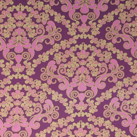 Dreaming in French Collection by Art Gallery Fabrics DIF-703 - Purple Fabric / Pink, Yellow Print