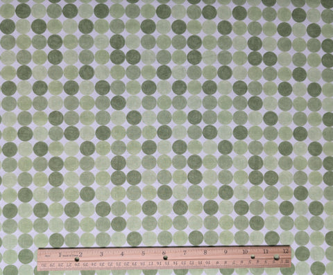 Love U by Deb Strain for Moda 19369-14 - White Fabric / Green Multi-Tone Dot Print
