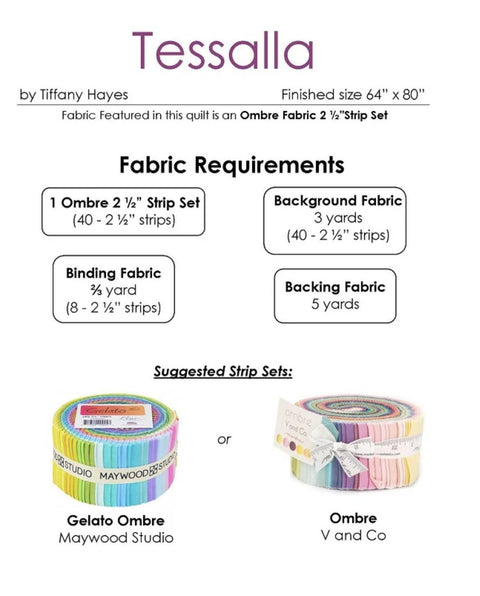 Tessalla Quilt Pattern by Needle in a Hayes Stack / Jelly Roll Pattern