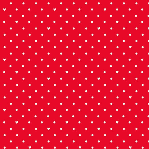 Sweetheart by My Mind's Eye 2024 C15506 Riley Blake Designs - Red Fabric / White Dot and Heart Print