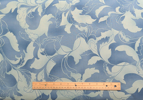 Boutique 16048-24 by Chez Moi for Moda - Denim Blue Colored Tonal Fabric / Pale Blue Giant Vine Print