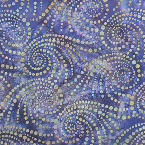 Hoffman California International Fabrics Batik G2218-14 - Purple Fabric / Green, Blue, Lavender Swirl