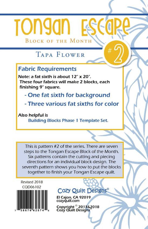 Tongan Escape Block of the Month Quilt Pattern (Complete) by Sharyn Craig Cozy Quilt Designs