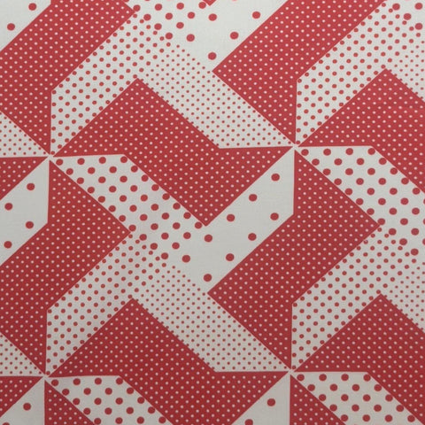Red, White Pindot / Polka Dot Pinwheel Cheater Cloth Fabric - Selvage to Selvage Print