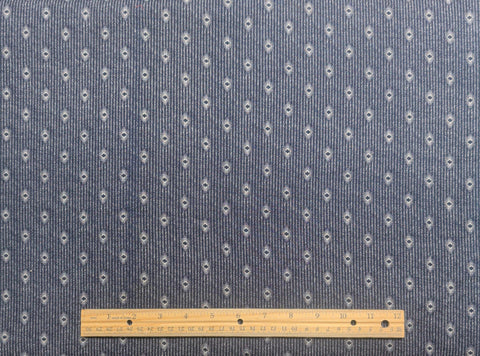 Navy and White Stripe, Diamond Print Fabric - Selvage to Selvage Print