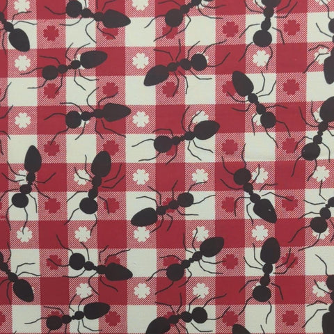 Ants of a Lifetime WBC 1999 Joe Boxer - White, Red Gingham Print Fabric / Giant Ant Print