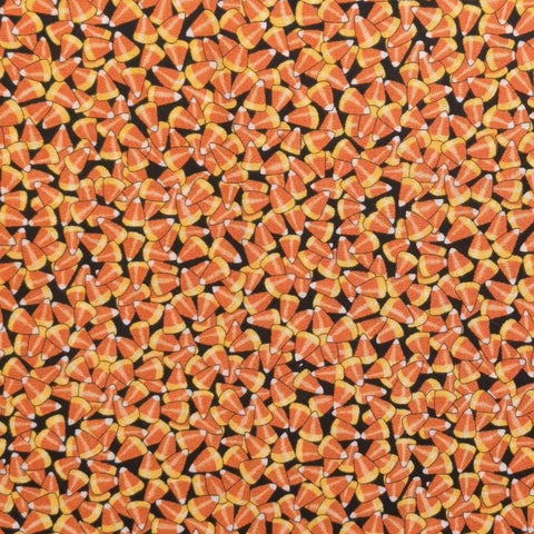Trick Or Treat Deb Strain Moda - Black Fabric / Packed Candy Corn Print