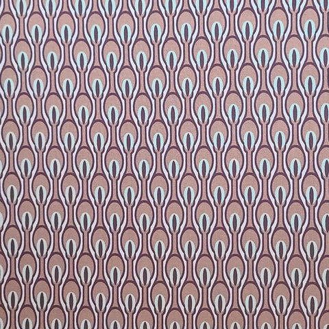 Paradise Collection PA-302 for Art Gallery Fabrics - Lavender Fabric / Puce, Seafoam Green, Dark Wine Colored Teardrop Print