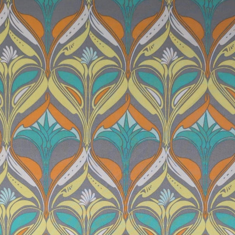 Modern Affair Collection MA-4407 for Art Gallery Fabrics - Gray, White, Yellow, Turquoise Modern Flower Print Fabric
