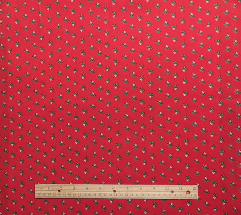 VIP Cranston Print Works - Red Fabric / Green and White Holly Print