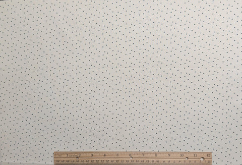 Soft White Fabric / Tossed Navy Micro Star Print - Selvage to Selvage Print