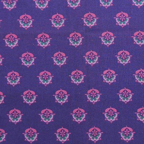 Alsace by Jinny Beyer for RJR Fashion Fabrics - Purple Fabric / Pink Flower Badges Print