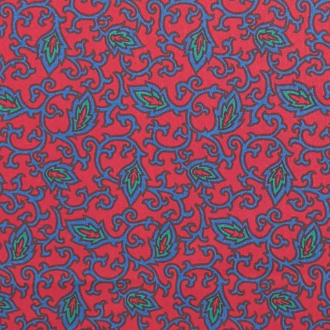 Alsace by Jinny Beyer for RJR Fashion Fabrics - Red Fabric / Blue, Green Leaf Print