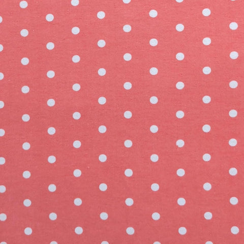 Super Snuggle Flannel JoAnn Fabrics - Coral Flannel Fabric / White Polka Dot