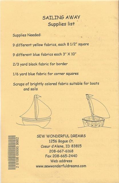 Sailing Away a 38" Square Wall Hanging-Fusible Applique Pattern SWD206 by Connie Spurlock and Teri Chandler
