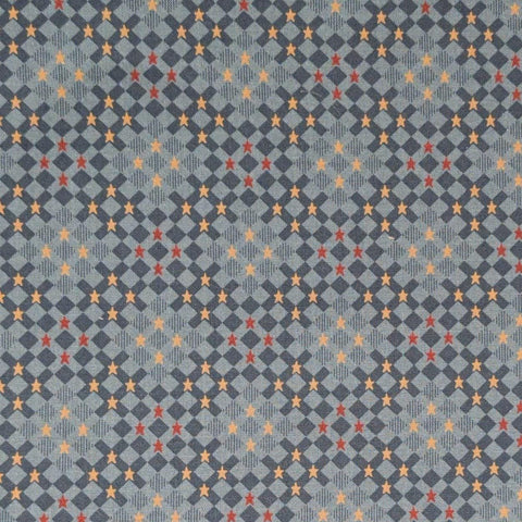 Thimbleberries for RJR Fashion Fabrics - Colonial Blue, Navy, Gold, Red Diamond Block Star Print Fabric