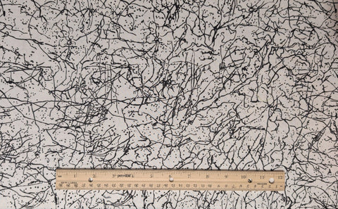 White Fabric / Black Print - Selvage to Selvage Print