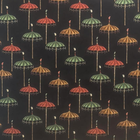 Umbrellas C-1523 Michael Miller Fabrics - Black Fabric / Gold, Red, Green Oriental Umbrella Print