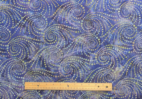 Hoffman California International Fabrics Batik G2218-14 - Purple Fabric / Green, Blue, Lavender Swirl