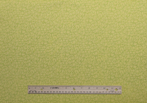 Playful Pups 02086-01 Paws for Thought Scribble for Benartex - Yellow Fabric / Green Scribble Print