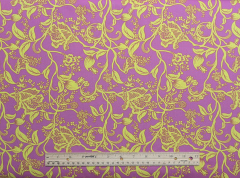 Dreaming in French Collection by Art Gallery Fabrics DIF-704 Pink - Acid Green Large Flowering Vine Print Fabric
