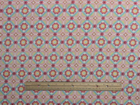 The Lizzie Collection 31732-1 Ann Griffin Windham Fabrics - Pink, White, Raspberry, Blue Flower and Diamond Print Fabric