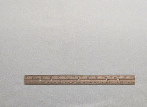 White Fabric / Tone-on-Tone Dotted Spiral Pattern - Selvage to Selvage Print