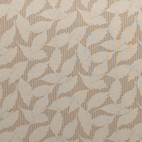 Refractions by Roberta Horton for Fabric Sales Co - Tan, Taupe Stripe Fabric / Light Tan Leaf Print