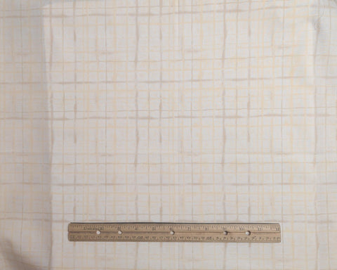 Krazy Kats 695 by Mary Lou Too - Cream, Yellow, Tan Plaid Fabric