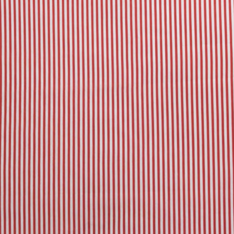Red and White Stripe Fabric - Selvage to Selvage Print