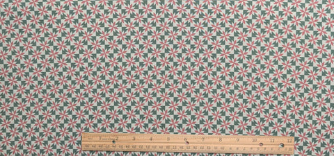 Springs Industries - Pale Green, Green, Dark Coral Cheater Cloth Fabric