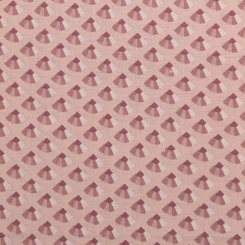 Springs Industries - Pink Fabric / Mauve Tonal Fan Print