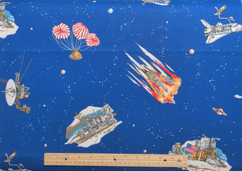 Princess Fabrics Patt #356 Blue Fabric / Space Exploration Print