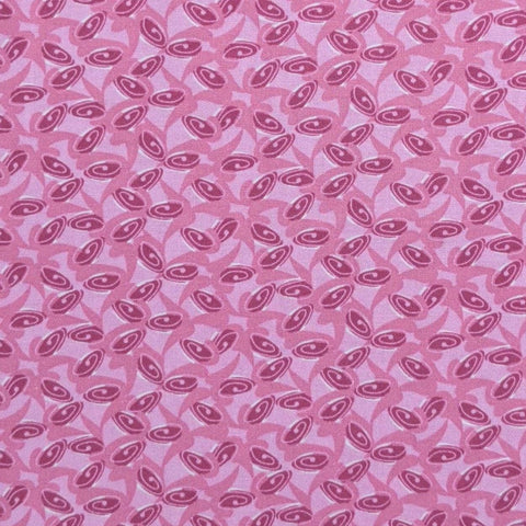 Sweet, Sweet Roses BTR5713 Sewing with Nancy 2009 Blank Quilting - Pale Pink Fabric / Raspberry, Pink Stylized Flower Print