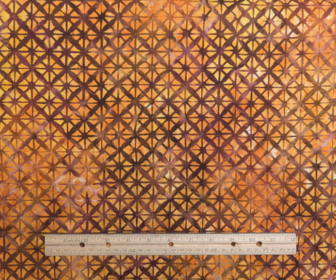 BATIK - Venetian Stained Glass Sunrise 01939-33 - Gold, Yellow, Brown, Pattern Fabric