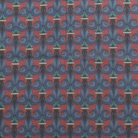 Discovery 1492 A Commemorative Design Jinny Beyer for RJR Fashion Fabrics 1992 - Dark Blue Fabric / Burgundy, Green Mosaic Fleur des Lis