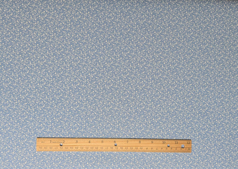 Fabric Traditions 2007 - Pale Slate Blue Fabric / White Heart, Vine Print