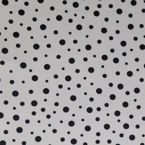 Night and Day by Exclusively Quilters - White Fabric / Multi-Size Black Dot Print
