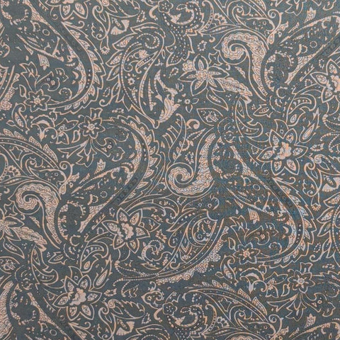 Beth Ann Bruske for David Textiles Inc - Black Fabric / Brown Packed Paisley Print