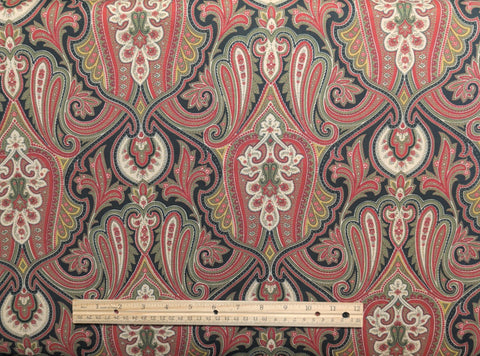 Tuilleries 1125 Classically Home Collection Marianne Elizabeth Benartex - Black Fabric / Brick Red, Olive Green, White Packed Giant Paisley