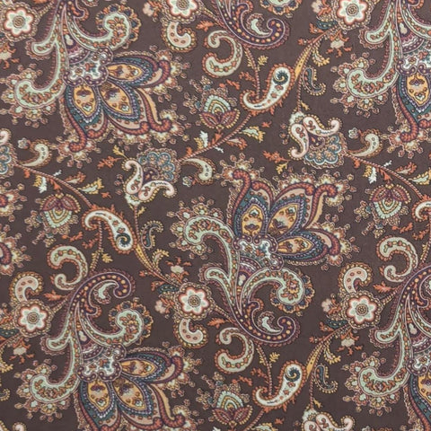 Blended Collection II Sharon Evans Yenter In the Beginning Fabrics 2003 - Brown Fabric / Blue, Mint, Tan Packed Paisley Flower Print