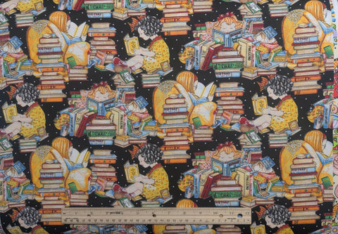 Mary Engelbreit Quilting Treasures Cranston Print Works ME Ink 2003 - Black Fabric / Packed Flower Print