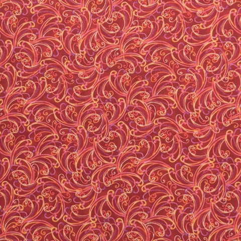 Lafayette BTR-5105-Cherry Blank Quilting 2010 - Red Fabric / Pink, Orange, Gold Print
