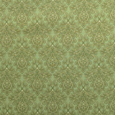 Modern Edge by Jennifer Young 3356-48 for Benartex - Green Fabric / Olive, Yellow Packed Flower Medallion Print