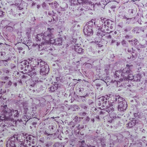 Wild Blush Danhuei Nai Wilmington Prints 89222-616 - White, Lavender, Purple, Pink Packed Paisley Flower Print Fabric