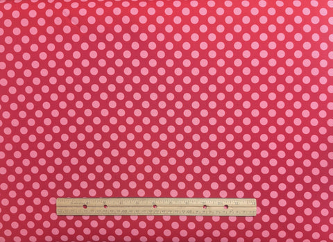 Michael Miller Fabrics CX1492-TA DOT Berry - Red Fabric / Pink Dot Print