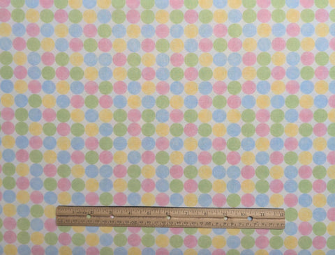 Love U by Deb Strain for Moda 19369-11 - White Fabric / Pink, Yellow, Blue, Green Pastel Dot Print