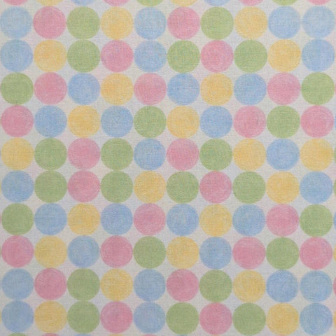 Love U by Deb Strain for Moda 19369-11 - White Fabric / Pink, Yellow, Blue, Green Pastel Dot Print