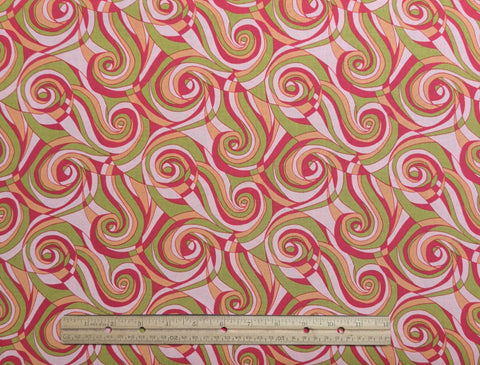 Summer Solstice 0246-2 RJR Fabrics 2010 - Pale Pink, Coral, Raspberry Flower Print Fabric